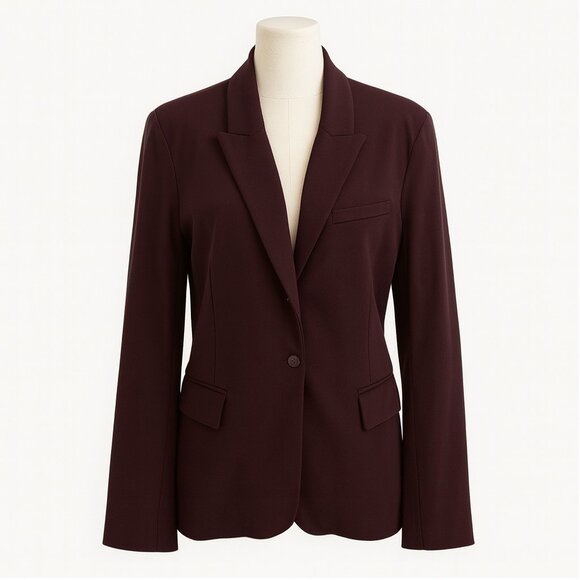 Jarbo Jackets & Blazers - Jarbo Blazer Aubergine Pima Cotton Stretchy Knit Cozy Size L